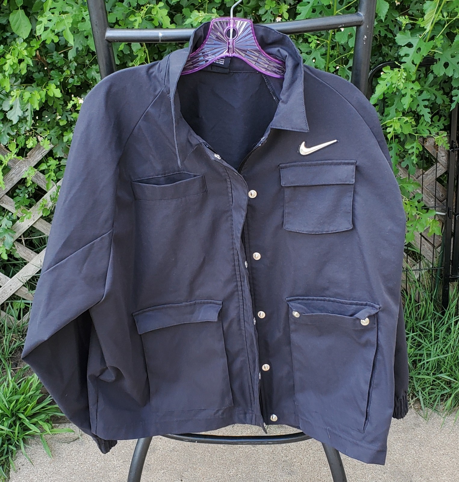 SACAI X NIKE Nike Giacca Utility Donna Tessuto Swoosh Full Zip Cropped Nero Taglia XL