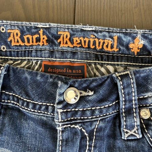 Rock Revival Jeans Damen 29x33 Aliana Easy Boot blau verziert Premium Denim - Bild 14 von 18