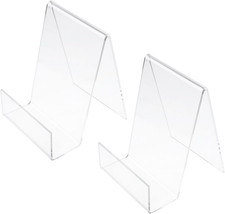 Acrylic Book Display Stand 2Pcs Clear Book Easel Transparent Vertical Book Holde