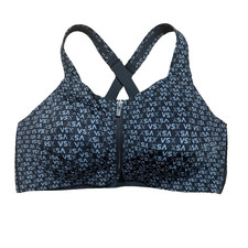 Victoria's Secret Knockout Front Close Sports Bra Black VSX Logo Size 36D NWOT
