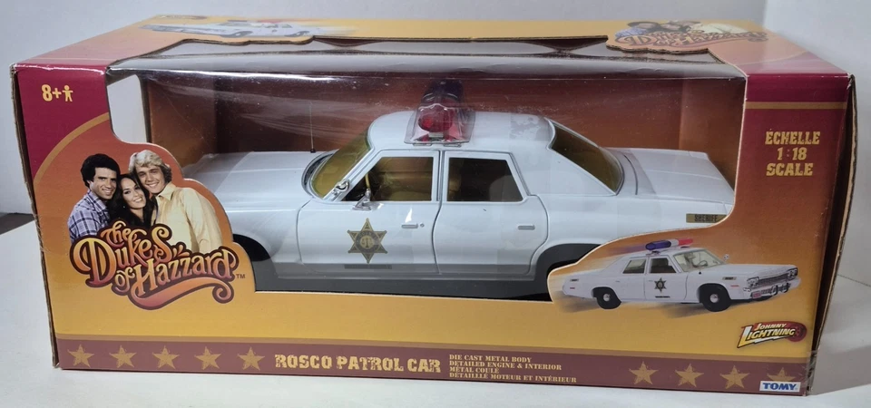 The Dukes of Hazard Rosco Patrol Car Johnny Lightening Diecast 1:18 - White - Image 2 of 4