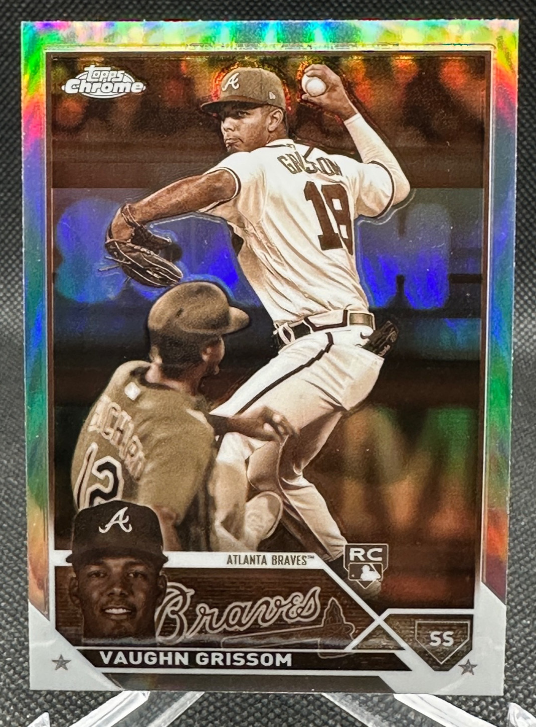 🔥RARE 2023 Topps Chrome SEPIA REFRACTOR Vaughn Grissom RC #48 BRAVES/ANGELS!