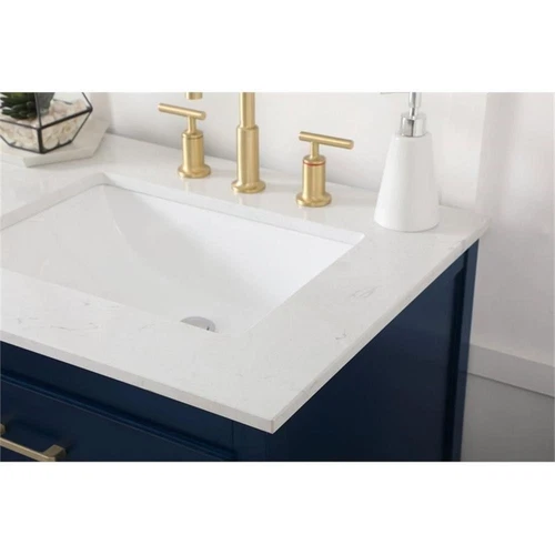 Elegant Decor Sinclaire 60" Aluminum Alloy & MDF Double Bathroom Vanity in Blue - Picture 4 of 8
