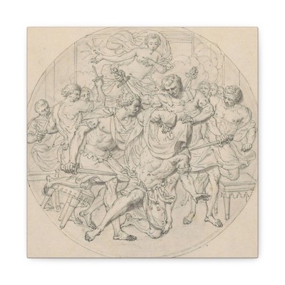 Louis Fabritius Dubourg - De dood van Julius Cesar - Canvas Wall Art