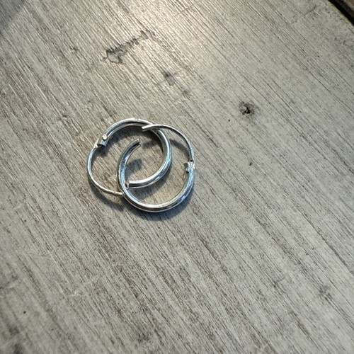 Sterling Silber 925 Ohrringe Neu im Paket Endlos Creolen 10 mm rund 1,3 mm Röhre - Bild 2 von 4