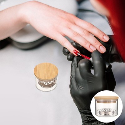 6Pcs Durable Glass Nail Dappen Dish Set for Manicure Tool Cleaning Transparent