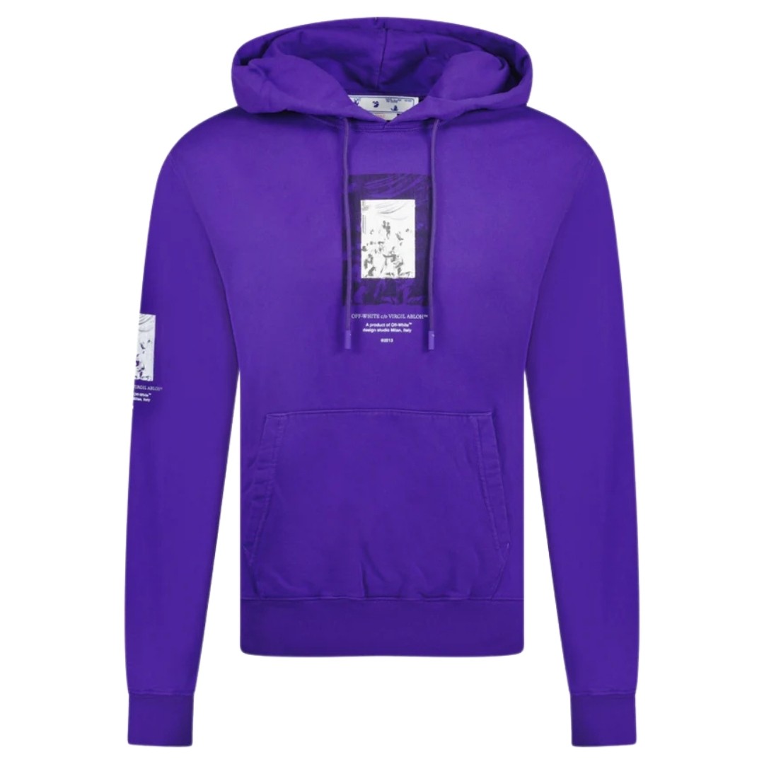 Off-White Paint Mirror Logo Slim Fit Purple Hoodie 87990₽