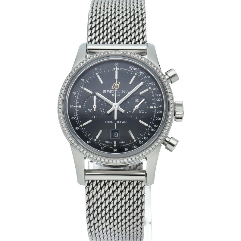 BREITLING Transocean Cronógrafo Bisel Diamante A41310/A4131053/BC06 Inoxidable... Foto 2 de 4
