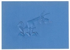 Vintage STUBBORN MULE Blind Embossed Print by Bob Wheeler 7x10