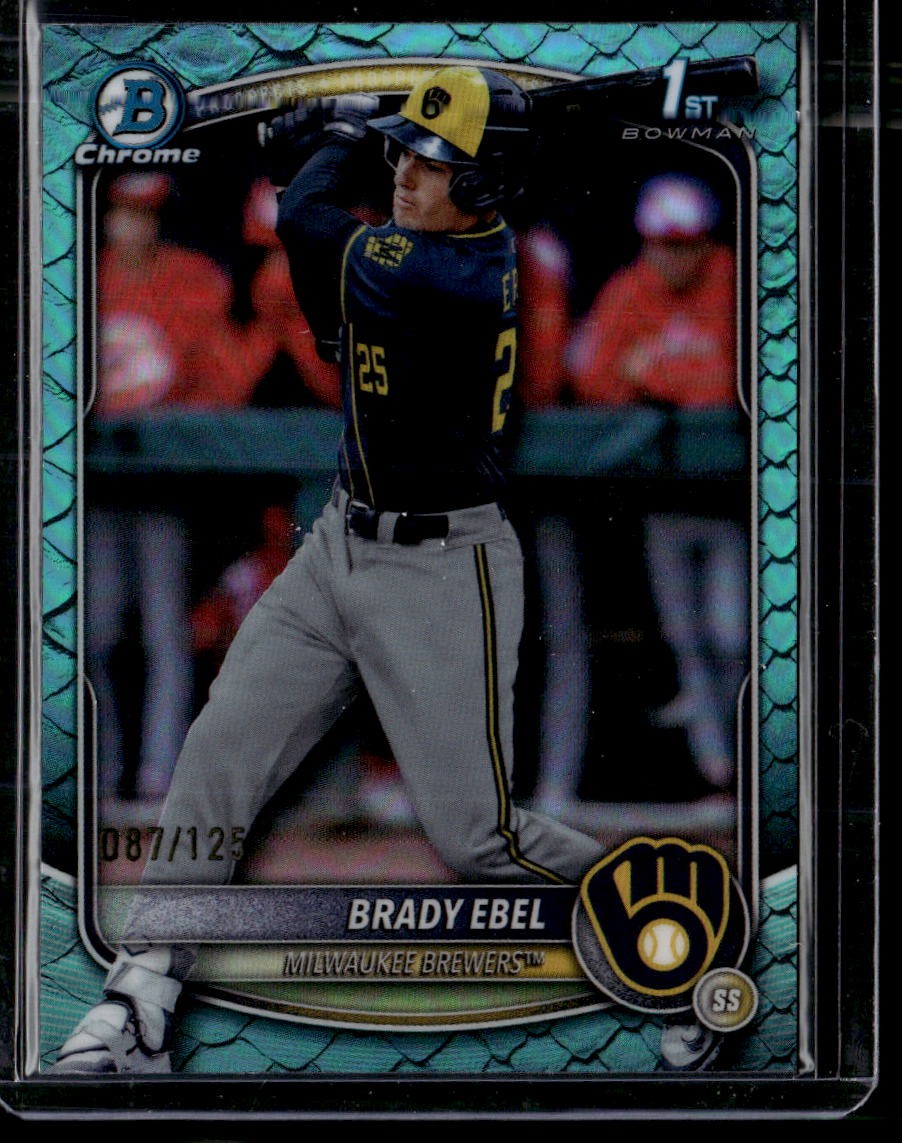 2025 Bowman Draft #BDC-194 Brady Ebel Chrome Aqua Reptilian Refractor /125