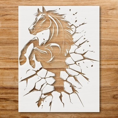Horse Silhouette Wall Art Stencil for Equestrian Decor - StencilAir