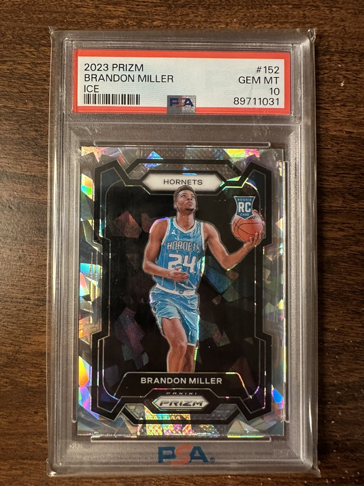 104309482 Brandon Miller 2023 Panini Prizm #152 Ice Rookie RC PSA 10