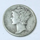 1935-D MERCURY DIME, 90% SILVER, VERY FINE DETAILS FREE SHIPPING #9236