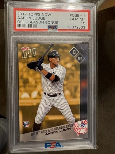 2017 Topps Now Aaron Judge #OSB-1 Off Season Bonus Rookie of Year PSA 10 Gold