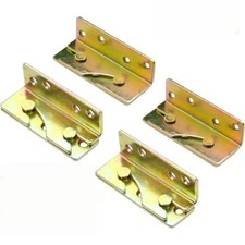 Galvanized Steel Bed Frame Connectors 4 Pack for Sturdy Furniture Frame Fixings