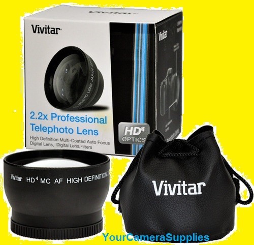 2.2x TELEPHOTO LENS 67mm-72mm to Camera Camcorder Video 2.2 x TELE LENS VIVITAR