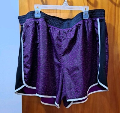 JMS Active Womens Shorts 4x Purple Pull On Performance Polyester Inner Pocket 