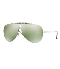 NWT RAY BAN RB3581N 003/30 BLAZE SHOOTER SILVER GREEN AVIATOR 32mm SUNGLASSES