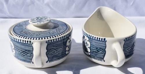 Royal China - CURRIER & IVES - SUGAR & CREAMER - Picture 2 of 6