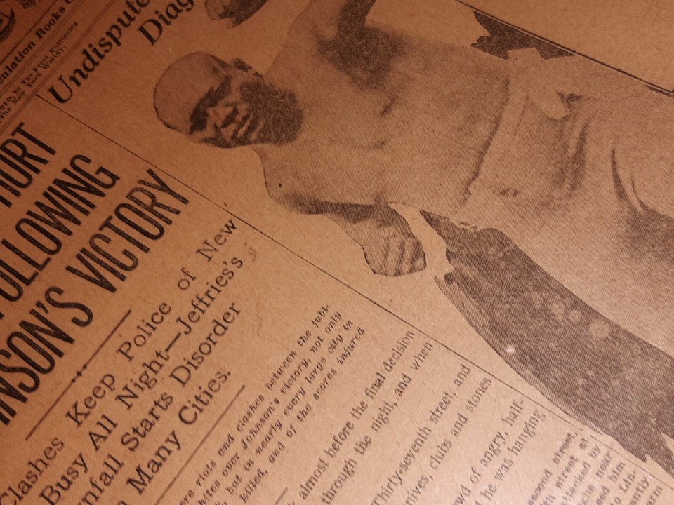 1910 New York Newspaper Front Page Jack Johnson Victory Riots DEAD JULY ...