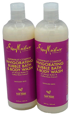 Shea Moisture Superfruit Complex Invigilating Bubble Bath & Body Wash 16 oz 2 PK