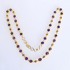 Natural Amethyst Gemstone Citrine 925 Sterling Silver Gold Plated Women Jewelry