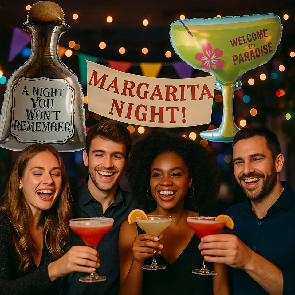 40英寸龙舌兰气球和24英寸玛格丽塔气球聚酯薄膜气球派对装饰 — 第 2/4 张图片