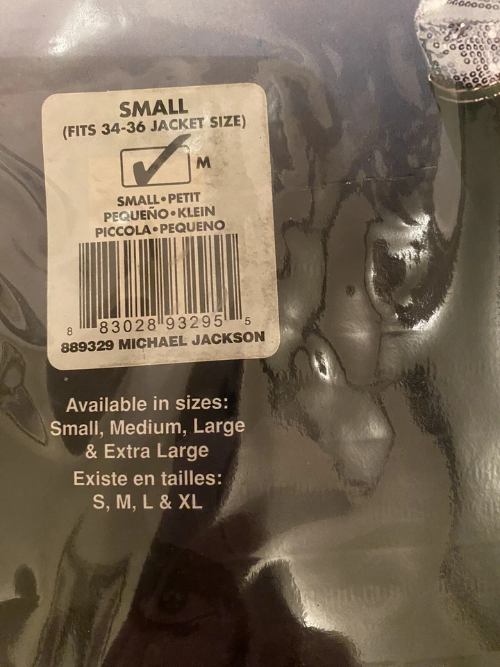 Michael Jackson Chaqueta Militar, Peluca y Guante Vestir Halloween Adulto Pequeño Foto 2 de 4