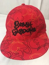 Busch Gardens Hat Flat brim Baseball Trucker Dad Hat Cap L/XL Red Graffiti