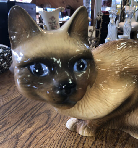 Vintage Hand Crafted Clay Siamese Cat Signed B.K. - 第 1/16 張圖片