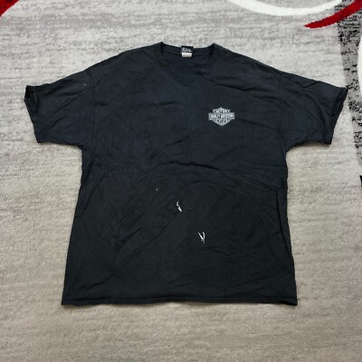 Harley Davidson Shirt 2XL XXL Black Big Moose Portland Maine Bike