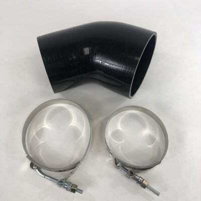 3.5'' to 4'' I.D.Black 45 Degree Silicone hose Coupler 4 layer polyester+SS Clamps
