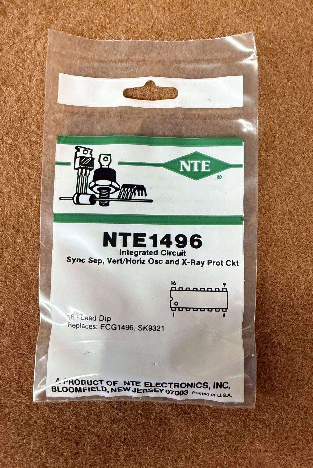 NOS NEW NTE Electronics NTE1496 IC, Sync Sep, Vert/Hor Osc (ECG1496) 1 ...