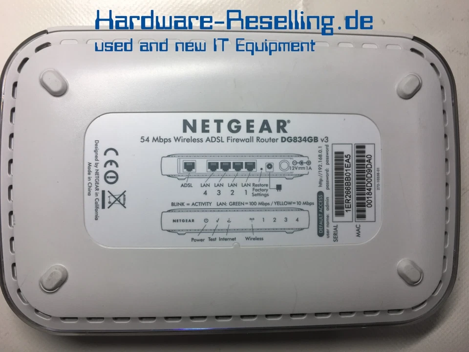 NETGEAR 54 Mbps Wireless ADSL Firewall Router DG834GB v3 - Bild 2 von 4