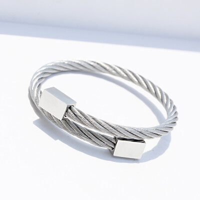 Men's 316L Stainless Steel Bangles Luxury Charm Wrist Cuff Bracelet Jewelry 