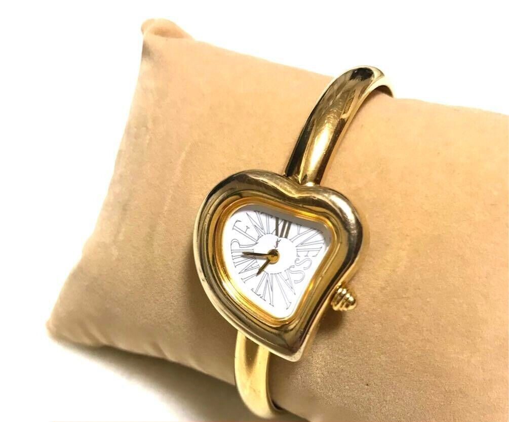 219 YvesSaintLaurent 時計ハートレディースゴールド