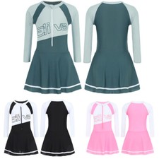 Girls Dress Beach Skirt Bikini Swimsuit Rash Guard Sportwear Swimwear Sunsuit