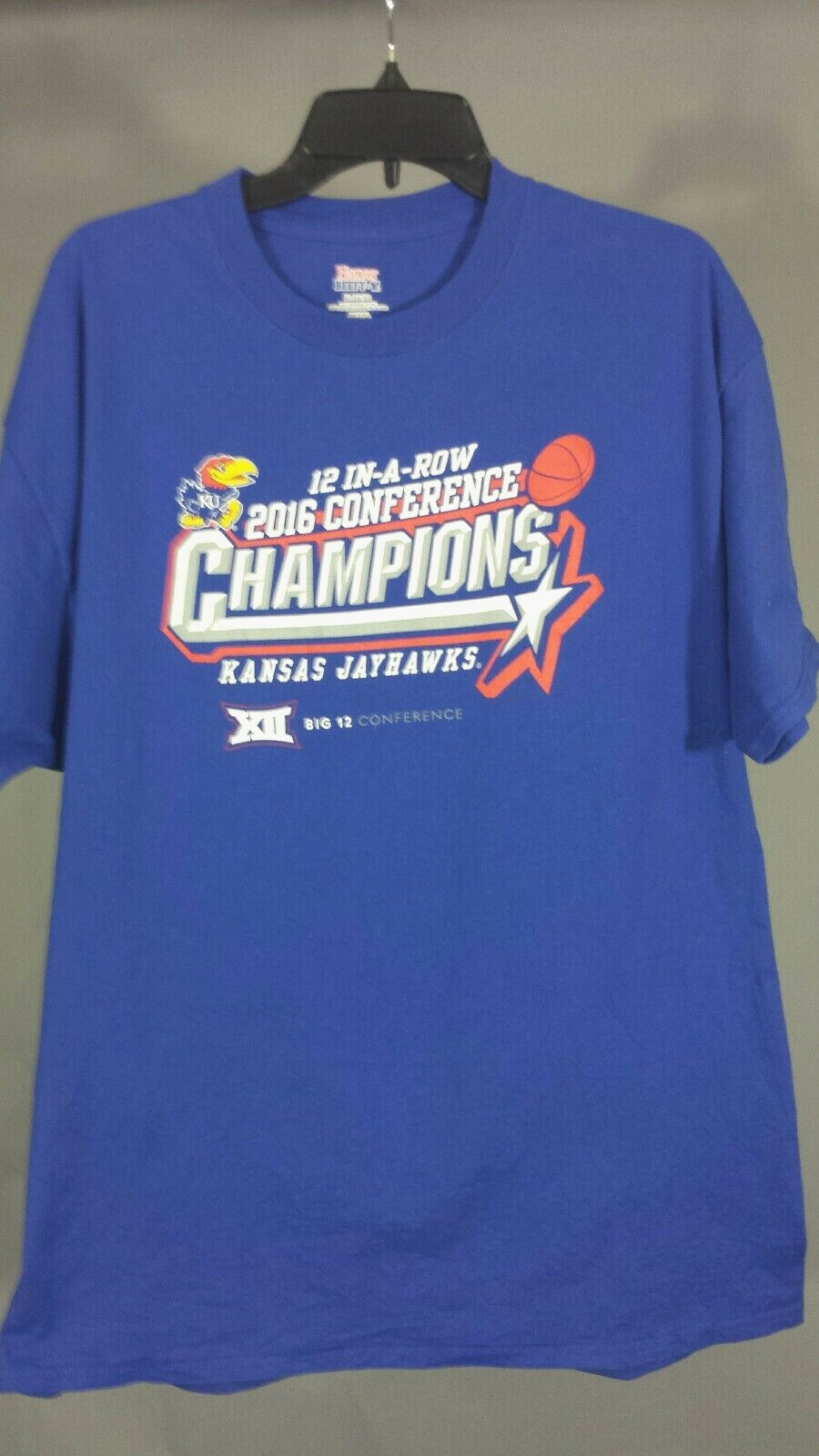 FILA KU Basketball 2016 National Championship 12 In a Row Kansas Jayhawks XL Shirt