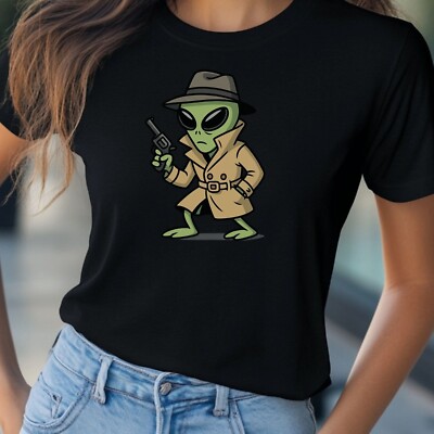 Women's Alien Spy Print Cotton T-Shirt Size XS to 3XL