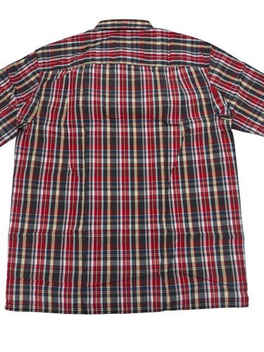 Duluth Trading Red Plaid Short Sleeve Shirt Men’s Size Large Tall - Picture 5 of 8