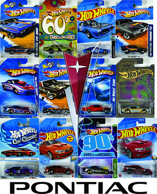 Hot Wheels Pontiac - Firebirds, GTO's 1960's up to 2000's