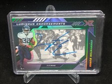 DARRYNTON EVANS 2020 PANINI XR GREEN LUMINOUS ENDORSEMENTS AUTO RC #D 1/5