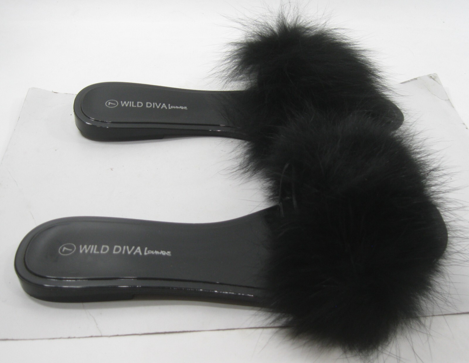 Black slip on furry  Summer Beach Retro Jellies Jelly SANDAL  Women Size 7