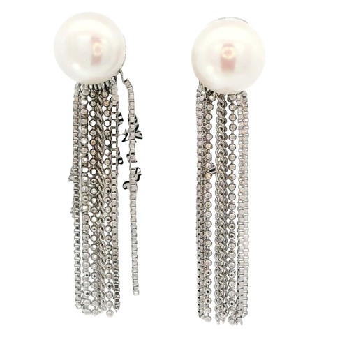 Orecchini Con Perle In Oro Rosa Orecchini Donna Argento Orecchini A Monachella Orecchini Perla Pendenti Da Donna Ragazze In Argento Sterling 925 Orecchini Di Perle Lunghi Pendente - Foto 4