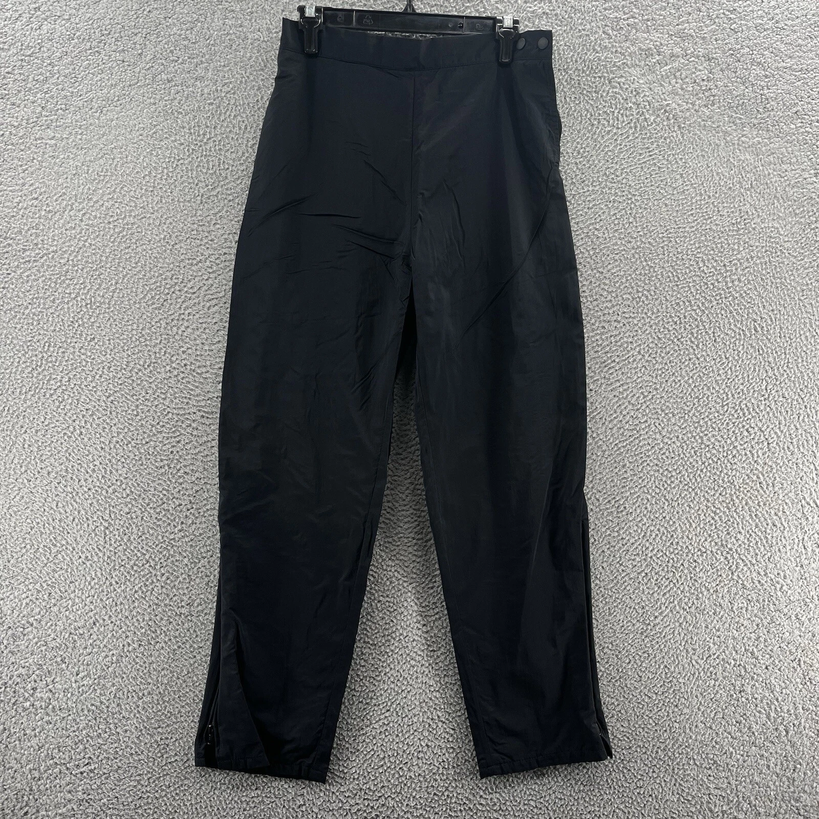 VINTAGE Forresters Pants Men Medium Black Rain Wind Goretex Elastic Waist Loose