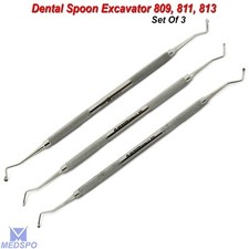 Dental Excavator Restorative Spoon Double Ended Set Of 3 Surgical Instruments