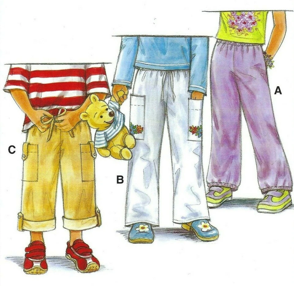 Neue Mode STIL 55564 Kids' Straight, Cuffed, Elastic Ankle Pants Sz 3-8 UNCUT - Image 2 of 4