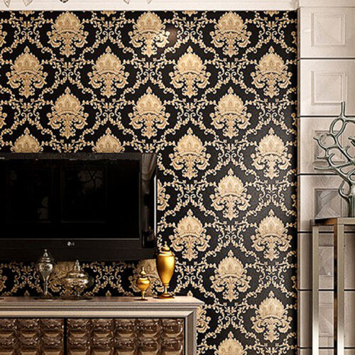 1M Embossed Texture Wallpaper Metallic 3D Damask Wall Roll Washable PVC Decor - Picture 4 of 8