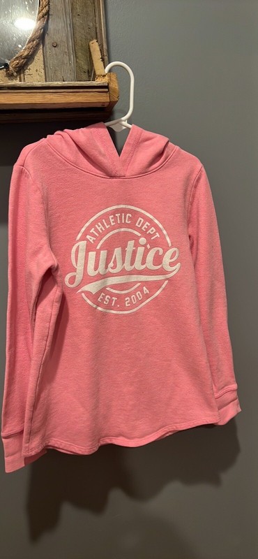 Girls Pink Justice Hooded Sweatshirt Size 8