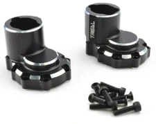 Treal Black Aluminum Rear Inner Portal Knuckle Cover Set - For Traxxas TRX-4